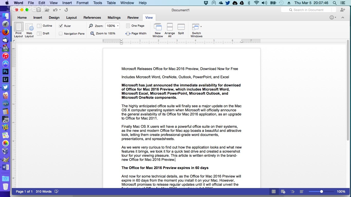 Office 2016 for mac update